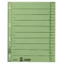 Leitz 16580055 índice de pestañas numérico cartón verde