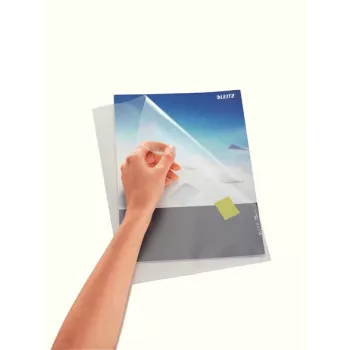 LEITZ Fundas transparentes estándar, A4, PP, granulado, 0,13 mm, abiertas por arriba y por los lados, aptas para documentos (4000-00-03)