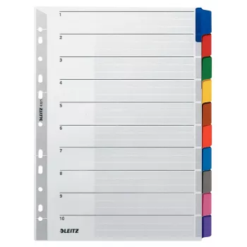 Leitz 43210000 Índice de pestañas en blanco cartón multicolor