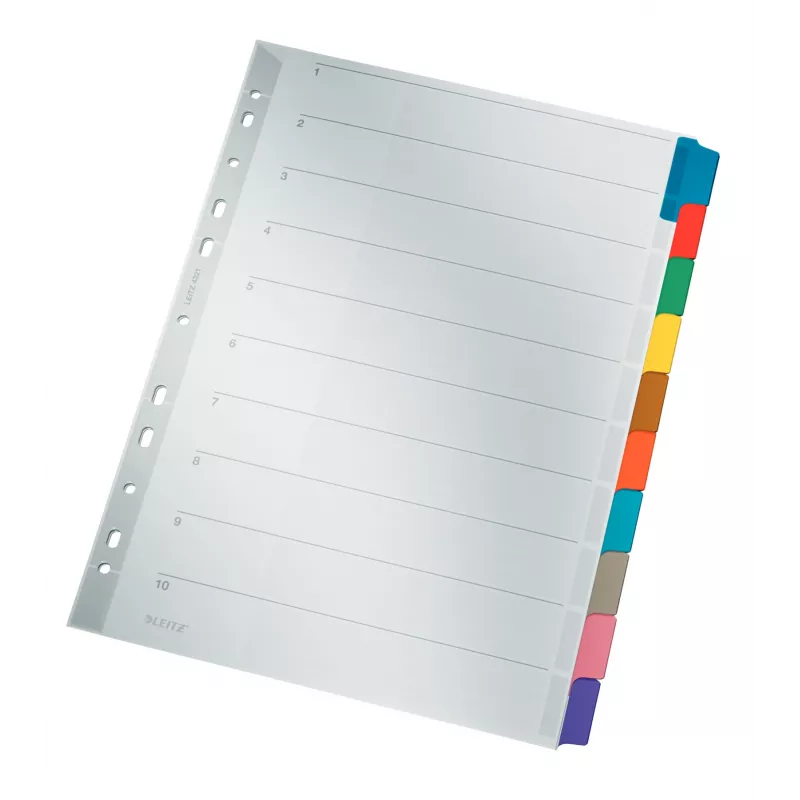 Leitz 43210000 Índice de pestañas en blanco cartón multicolor