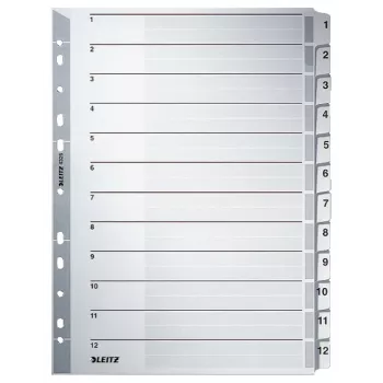 Leitz 43250000 Índice de pestañas numérico cartón gris