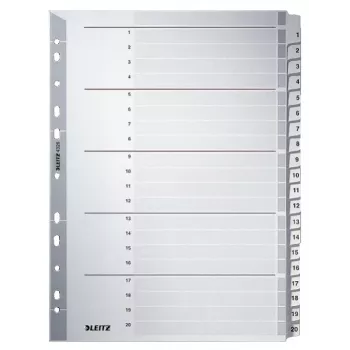 Leitz 43260000 Índice de pestañas numérico cartón gris