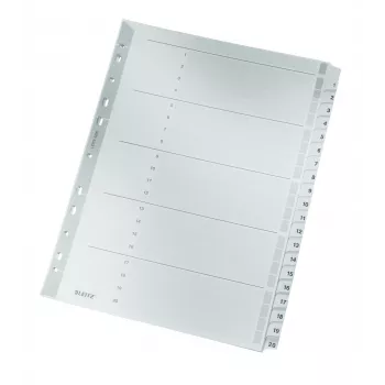 Leitz 43260000 Índice de pestañas numérico cartón gris