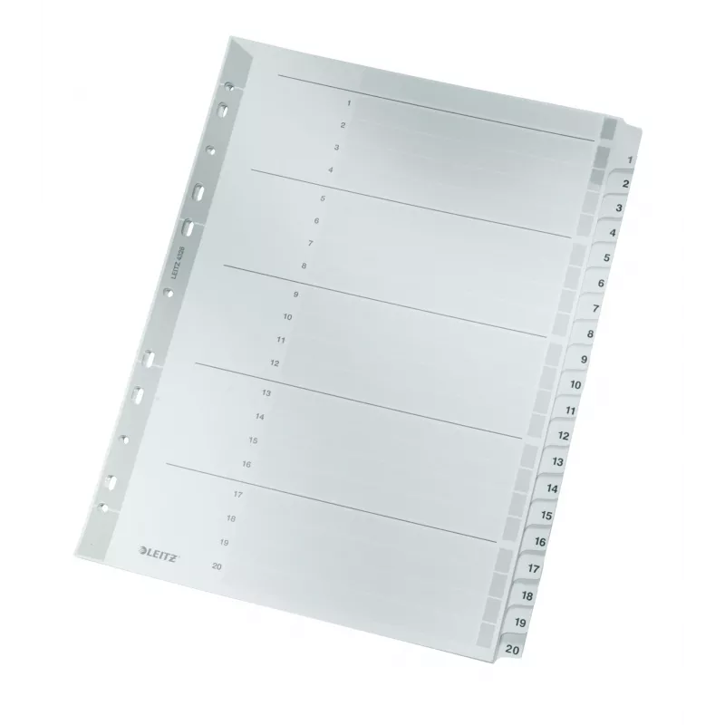 Leitz 43260000 Índice de pestañas numérico cartón gris