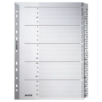 Leitz 43280000 Índice de pestañas alfabético cartón gris