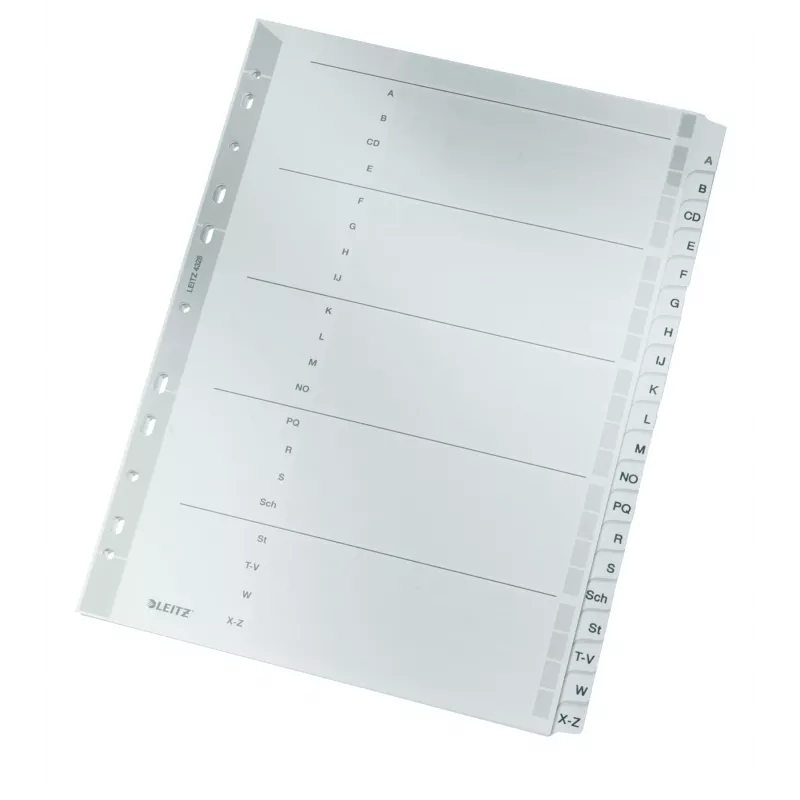 Leitz 43280000 Índice de pestañas alfabético cartón gris