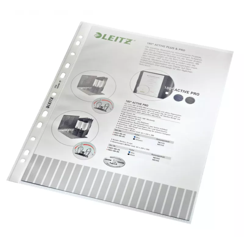 Leitz Funda transparente de alta calidad, 210 x 297 mm (A4), transparente, polipropileno (PP), vertical, abierta por arriba, 230 mm
