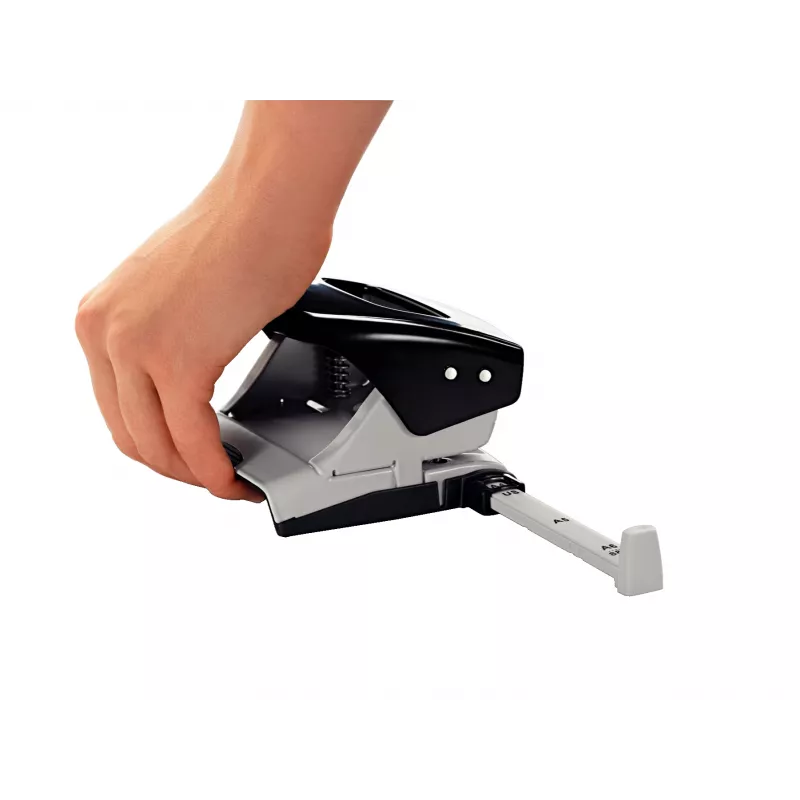 Leitz NeXXt Perforadora 5008, 2 taladros 30 hojas, 30 hojas, negro, blanco, metal, 3 mm, A6, 107 mm