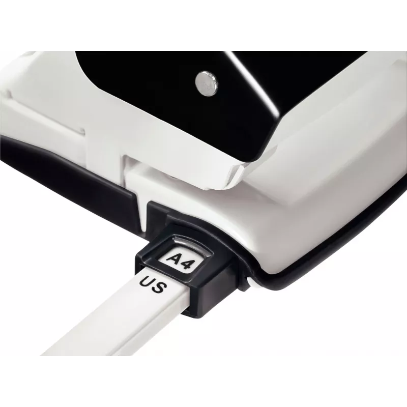Leitz NeXXt Perforadora 5008, 2 taladros 30 hojas, 30 hojas, negro, blanco, metal, 3 mm, A6, 107 mm