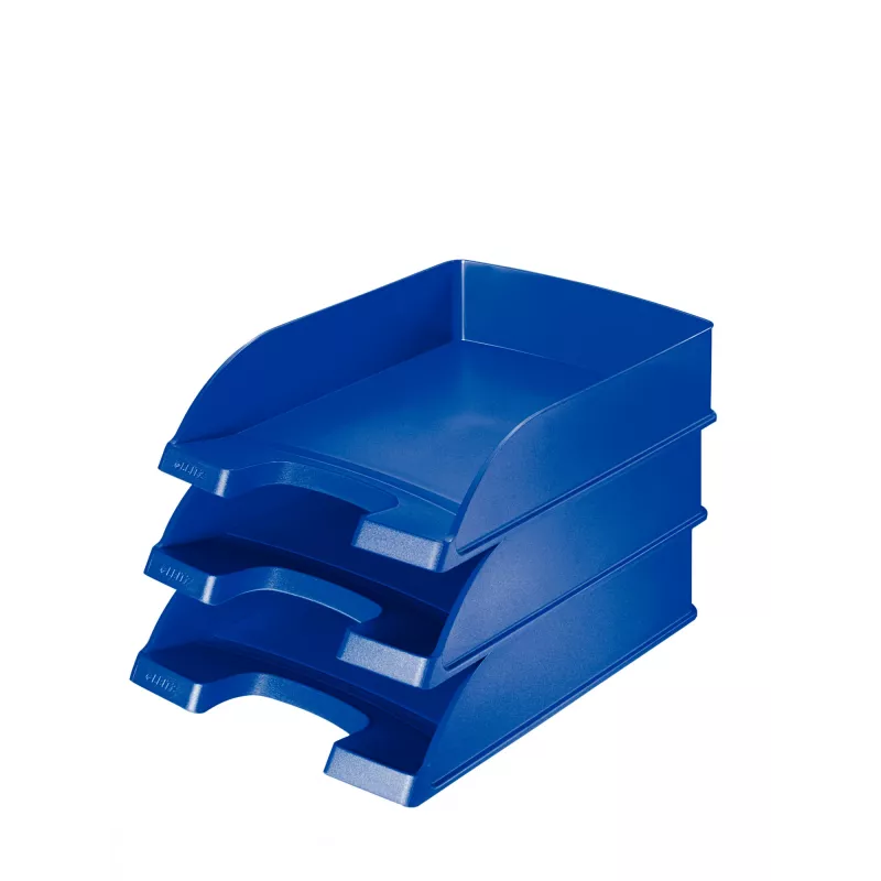 Leitz Plus Bandeja de correspondencia, estándar, poliestireno, azul, 255 mm, 357 mm, 70 mm, 280 g