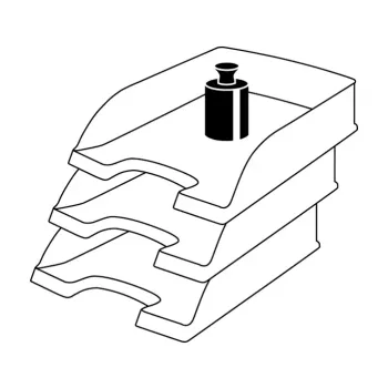 Leitz Plus Bandeja de correspondencia, estándar, poliestireno, negro, 255 mm, 357 mm, 70 mm, 280 g