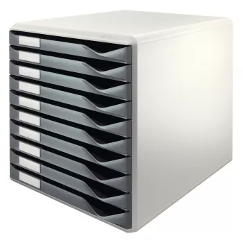 Leitz Set de formularios, 10 cajones, plástico, gris, 4,3 kg, 285 x 355 x 290 mm