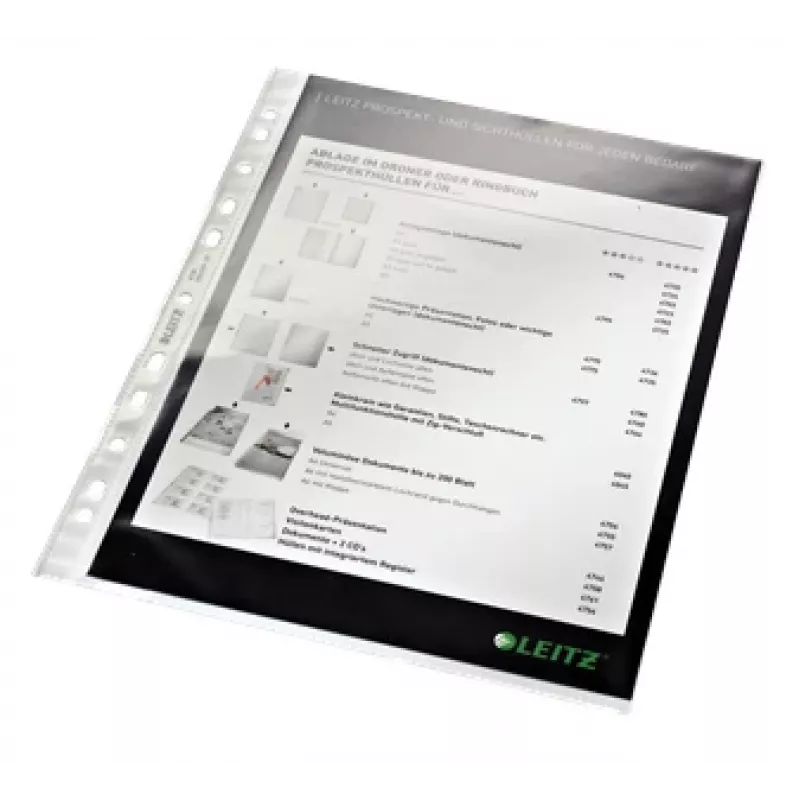 Leitz Funda de calidad 75 micras A4, A4, transparente, polipropileno (PP), 0,075 mm, 230 mm, 1 mm