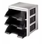 Leitz Bandeja de correspondencia Rack Plus 3 compartimentos, plástico, negro, A4, A4, 3 cajones, carta