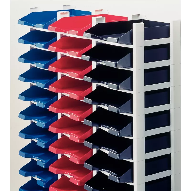 Leitz Bandeja de correspondencia Rack Plus 3 compartimentos, plástico, negro, A4, A4, 3 cajones, carta
