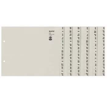 Leitz 13240085 Separadores de índice alfabéticos papel gris