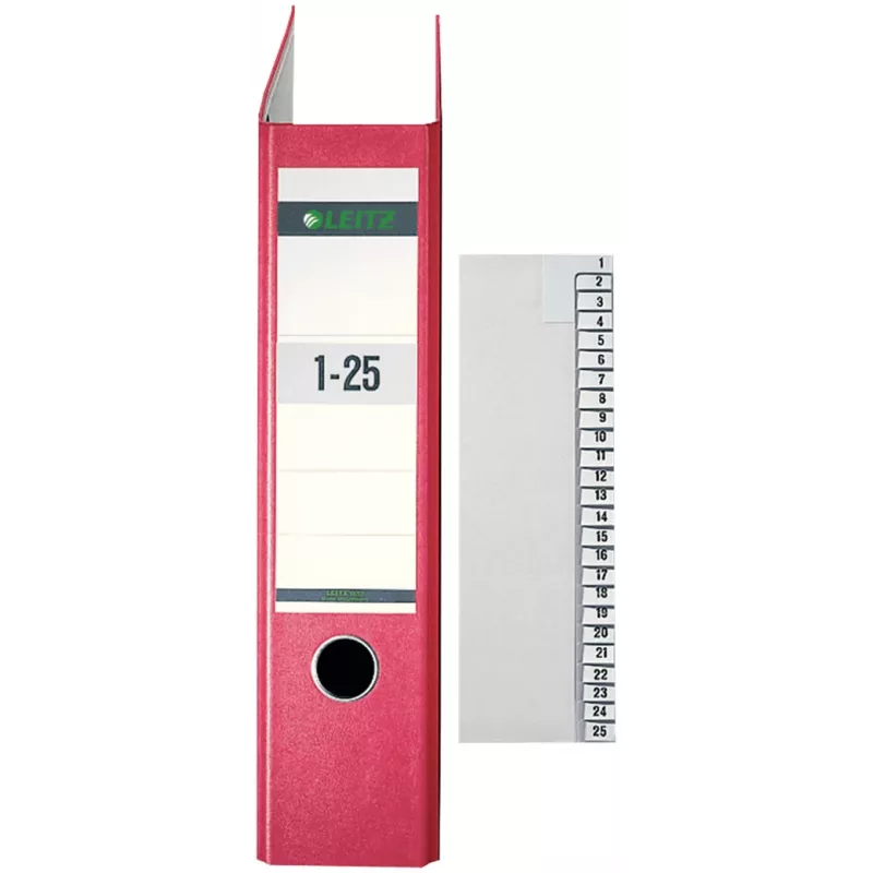 Leitz 13810085 Separadores de índice numéricos papel gris