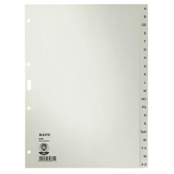 Leitz 43000085 Separadores de índice alfabéticos gris
