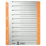 Leitz 16520045 Índice de pestañas separadores numéricos cartón gris, naranja
