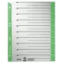 Leitz 16520055 Índice de pestañas numérico cartón verde, gris