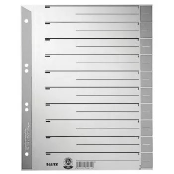 Leitz 16520085 Índice de pestañas numérico cartón gris