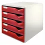 Leitz 52800028 Caja de documentos poliestireno burdeos, gris