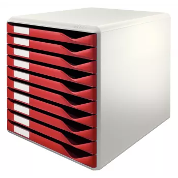 Leitz 52810028 Caja de almacenamiento de poliestireno burdeos, gris