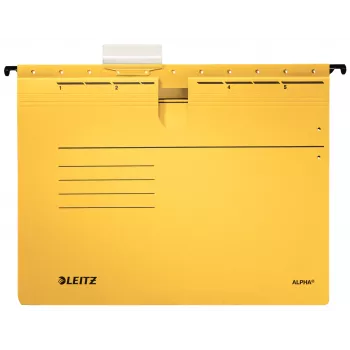 Leitz Alpha Carpeta colgante cartón, metal A4 amarilla 5 uds.