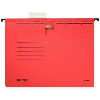 Leitz Alpha Carpeta colgante cartón, metal A4 roja 5 uds.