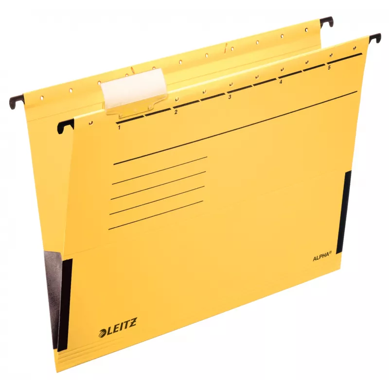 Leitz Alpha Carpeta colgante cartón A4 amarilla 5 uds.