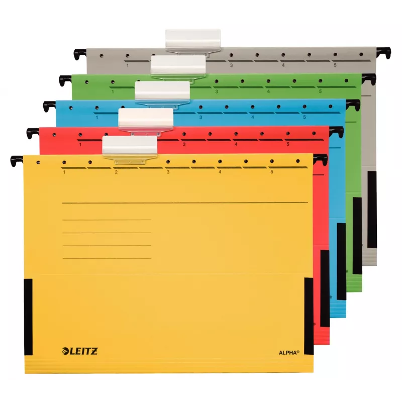 Leitz Alpha Carpeta colgante cartón A4 amarilla 5 uds.