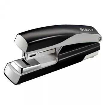 Leitz NeXXt grapadora 5505, 30 hojas clinch plano metal, 30 hojas, negro, plata, clinch plano, 26/6, metal, plástico, 80 g/m²