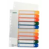 LEITZ índice de plástico, números, A4 extragrande, 1-10, imprimible para PC, transparente con pestañas de colores, PP, 10 partes (1293-00-00)