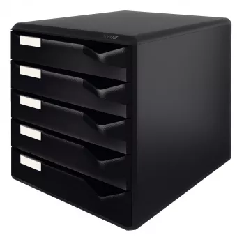 Conjunto de correspondencia Leitz, negro, A4, A5, A6, vertical, 5 cajones, sobre, carpeta, carta, nota, 3,65 kg