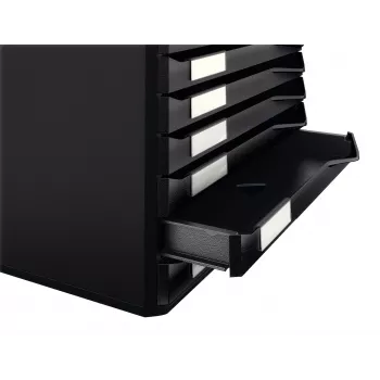 Conjunto de formularios Leitz, negro, A4, A5, A6, vertical, 10 cajones, sobre, archivador, carta, nota, 4,3 kg