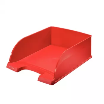 Bandeja de correspondencia Plus Jumbo Leitz, plástico, rojo, A4, sobre, carta, nota, papel, 242 x 330 x 95 mm, 255 x 357 x 103 mm