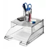 Leitz Bandeja de documentos Elevación Plus Universal, plástico, gris, transparente, 254 mm, 265 mm, 70 mm, 200 g