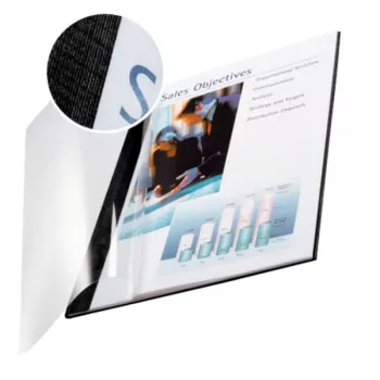 Leitz impressBIND tapa blanda 3,5 mm, A4, negro con frontal transparente, 35 hojas