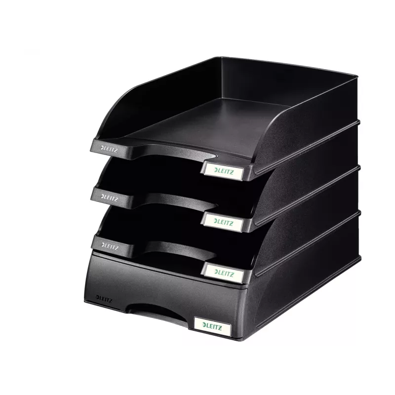 Leitz Bandeja de documentos Plus, plástico, negro, A4, 242 x 330 x 60 mm, 255 mm, 357 mm
