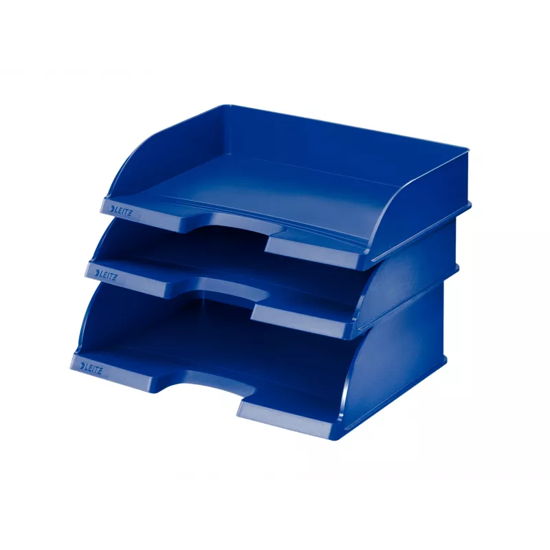 Leitz Plus bandeja de documentos horizontal jumbo, plástico, azul, A4, carta, notas, papel, 350 x 245 x 97 mm, 363 x 273 x 103 mm