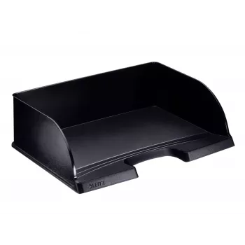 Leitz Plus bandeja de documentos horizontal jumbo, plástico, negra, sobre, carta, notas, papel, 350 x 103 x 273 mm, 363 x 273 x 103 mm, 400 g
