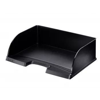 Leitz Plus bandeja de documentos horizontal jumbo, plástico, negra, sobre, carta, notas, papel, 350 x 103 x 273 mm, 363 x 273 x 103 mm, 400 g