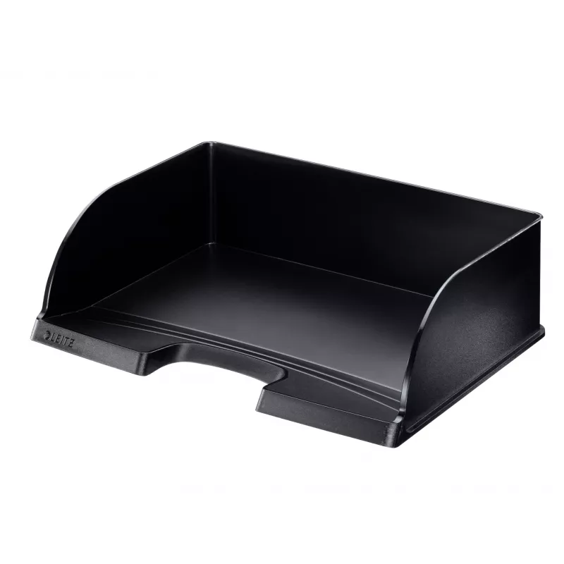Leitz Plus bandeja de documentos horizontal jumbo, plástico, negra, sobre, carta, notas, papel, 350 x 103 x 273 mm, 363 x 273 x 103 mm, 400 g