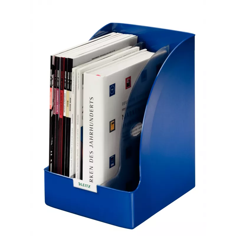 Leitz Plus archivador de revistas jumbo, azul, plástico, A4, 20,5 cm, 740 g