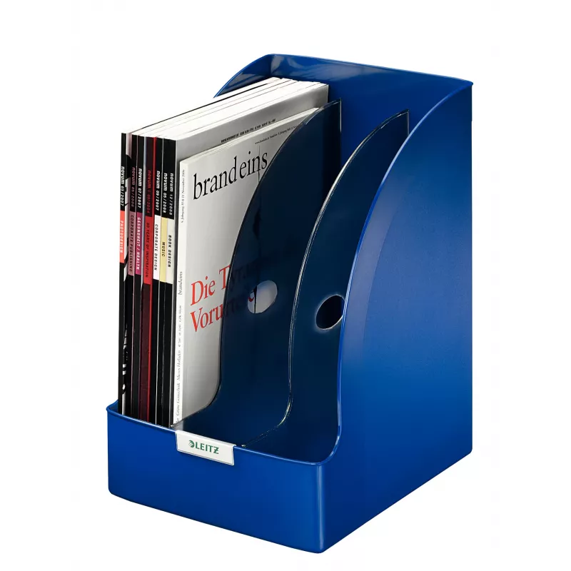 Leitz Plus archivador de revistas jumbo, azul, plástico, A4, 20,5 cm, 740 g