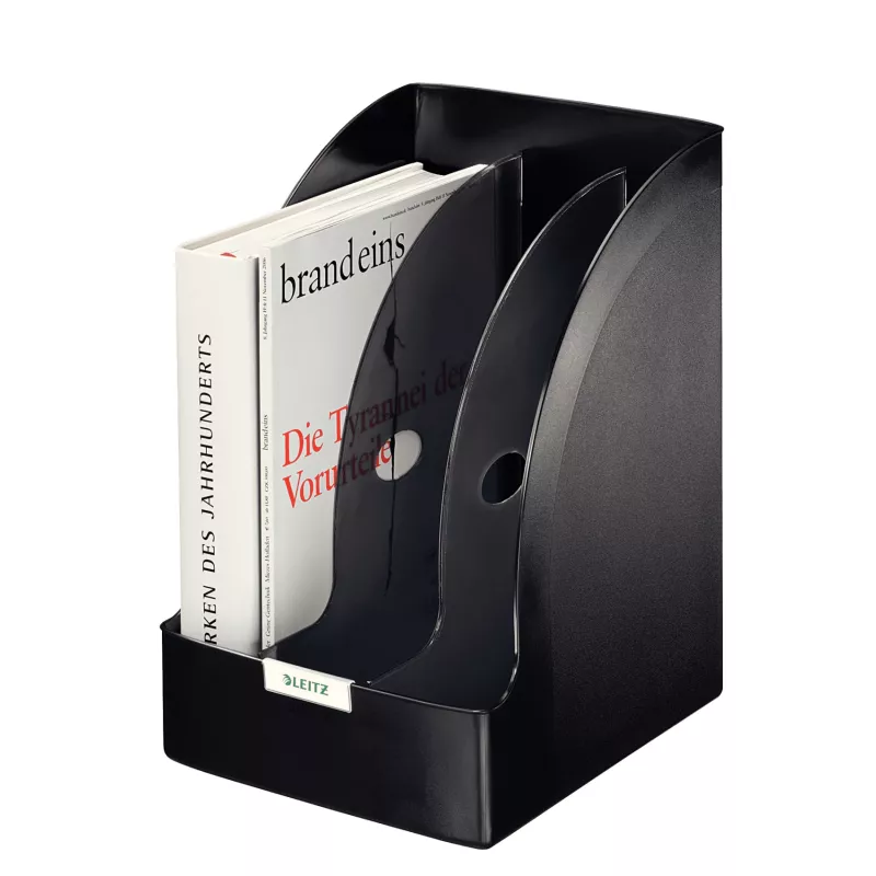 Leitz Plus archivador de revistas jumbo, negro, plástico, A4, 20,5 cm, 213 mm, 321 mm
