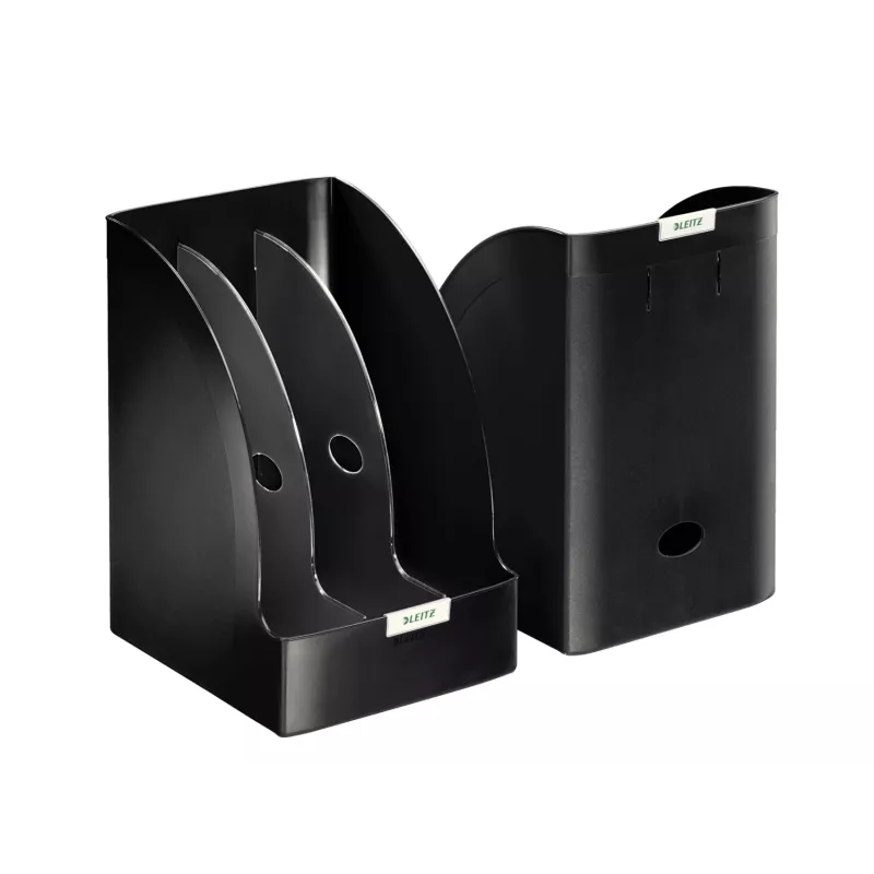 Leitz Plus archivador de revistas jumbo, negro, plástico, A4, 20,5 cm, 213 mm, 321 mm