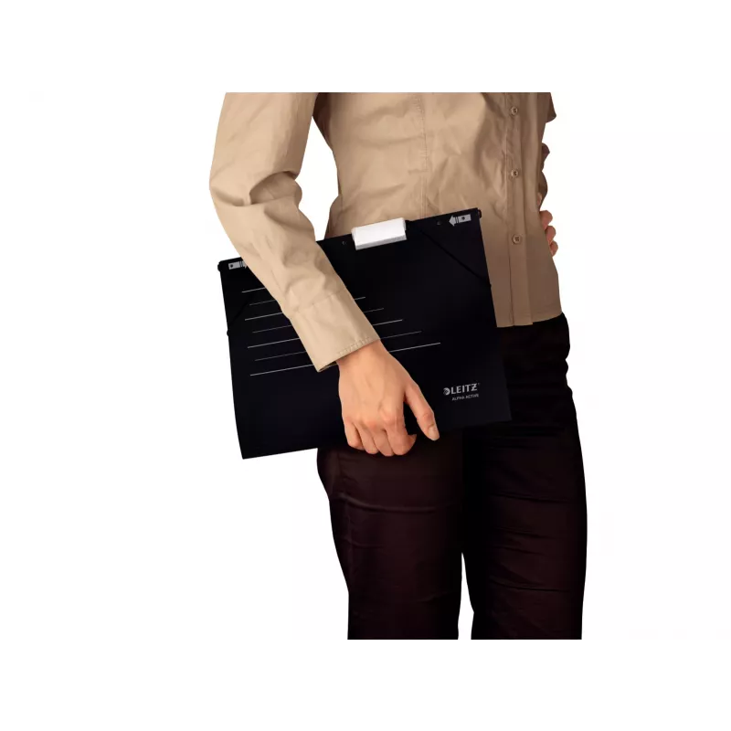 Leitz carpeta de archivo colgante Alpha Active FSC®, A4, negra, cartón, 348 mm, 260 mm, 90 g