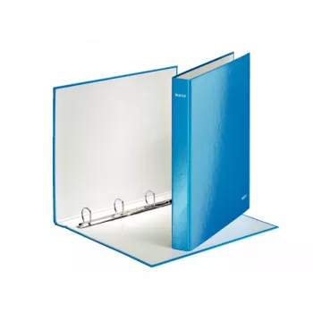 Leitz archivador de anillas WOW laminado A4+ 4DR/25 mm, A4, cartón, azul, 230 hojas, 80 g/m², 2,5 cm