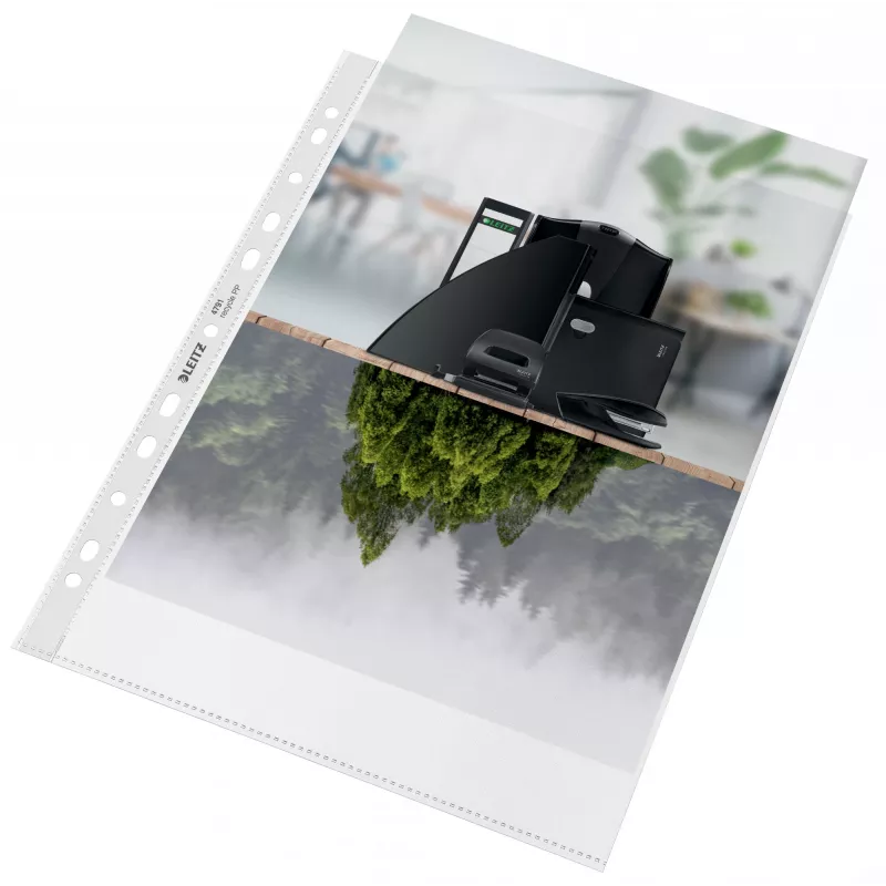 Leitz funda A4 Recycle, 210 x 297 mm (A4), transparente, polipropileno (PP), vertical, 0,1 mm, 230 mm